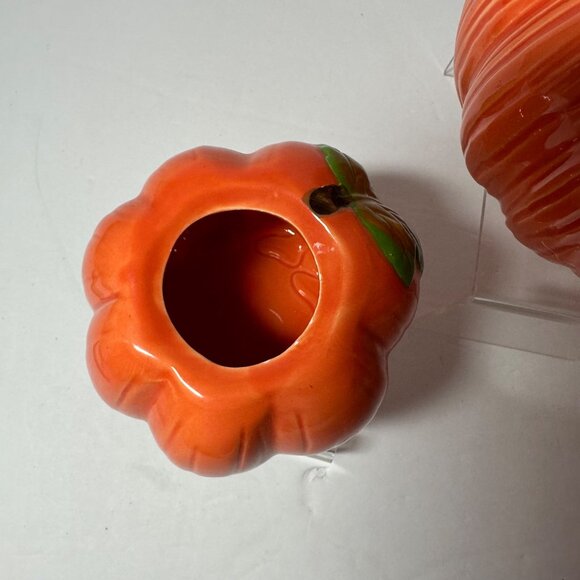 Vintage 90's Pumpkin Tea Pot Creamer Sugar Thanksgiving Decor Made in Taiwan - Picture 11 of 12